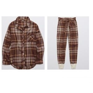 Aerie Flannel Pajama Shirt & Joggers